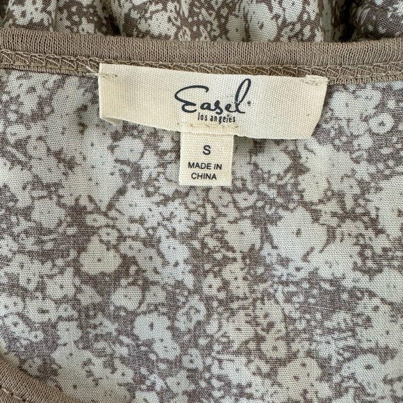 Easel Oversized Mixed Print Floral Boho Top - Picture 6 of 6